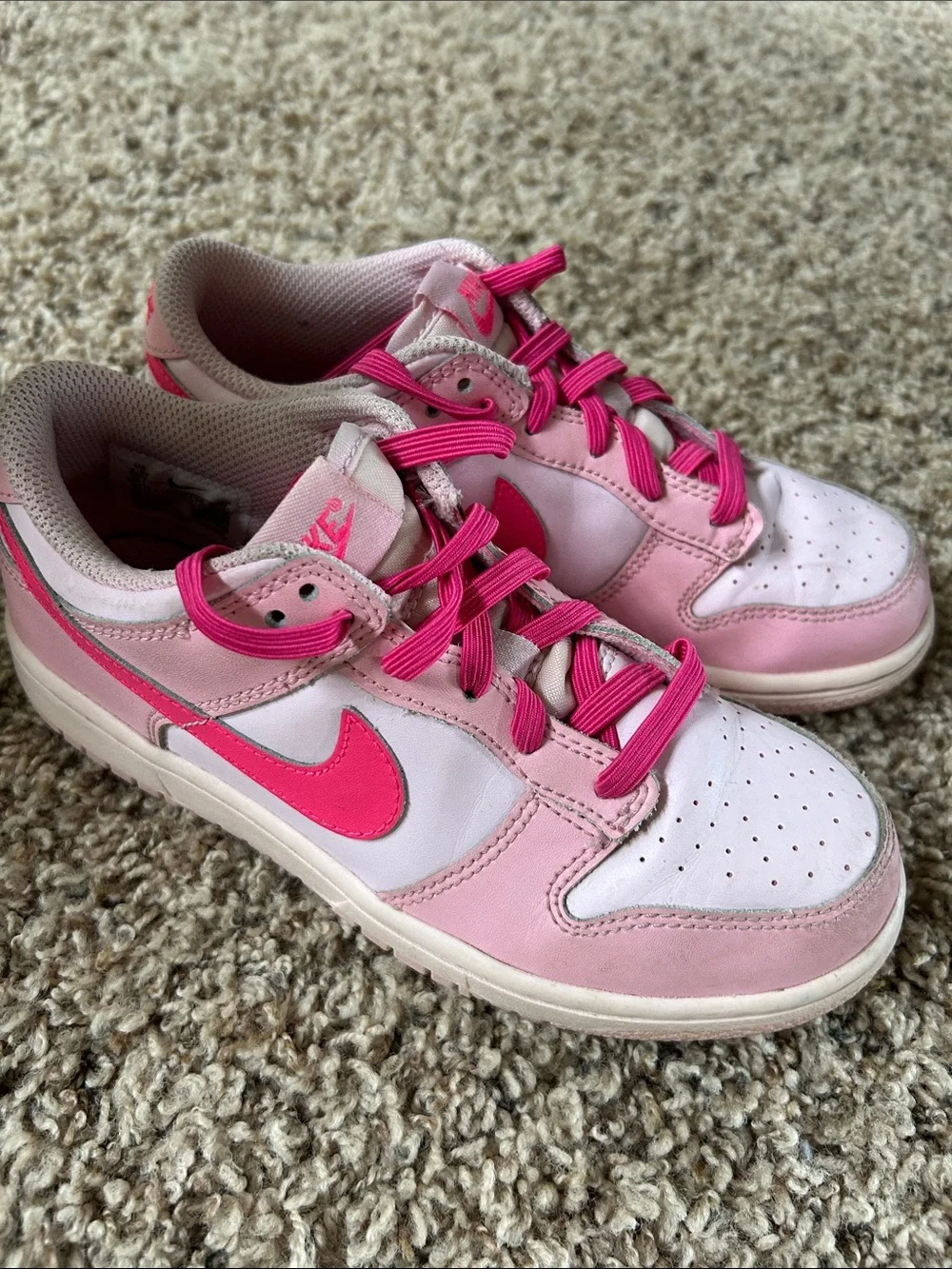 Nike Dunks Triple Pink Low-Top Sneakers with Hot Pink Swoosh